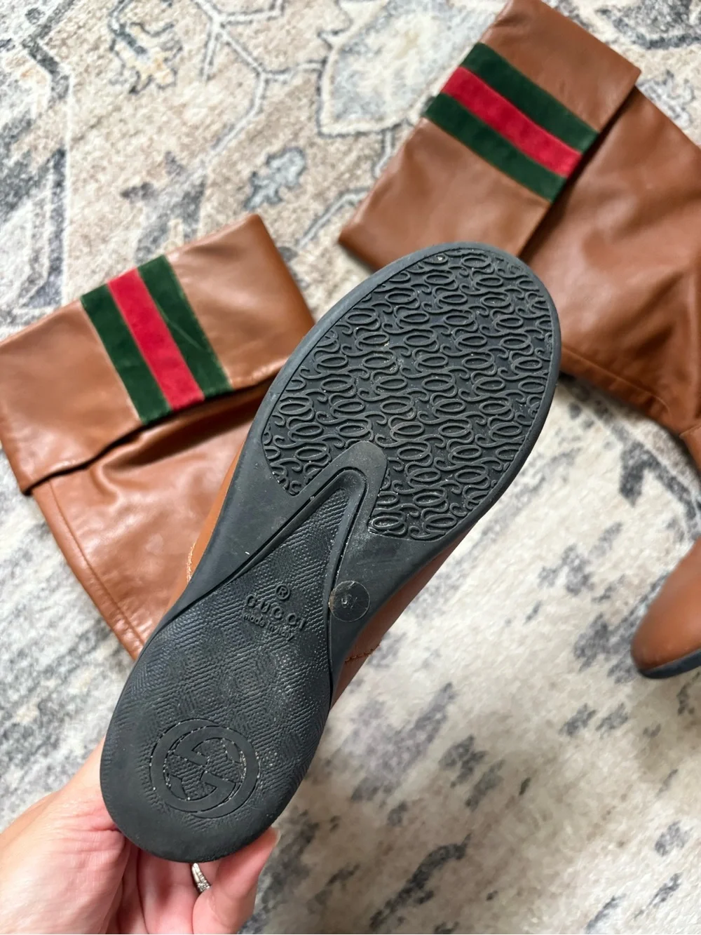 Gucci kids girls boots riding boots brown leather kids boots size 31 IT 13 US